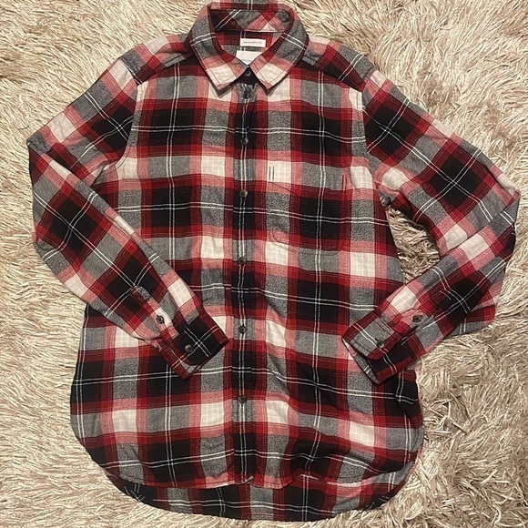 American Eagle Outfitters Boyfriend Fit Button‎ Down Flannel Size Small - Picture 1 of 9